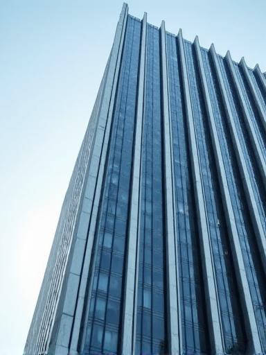 Sleek exterior of a modern high-rise building.