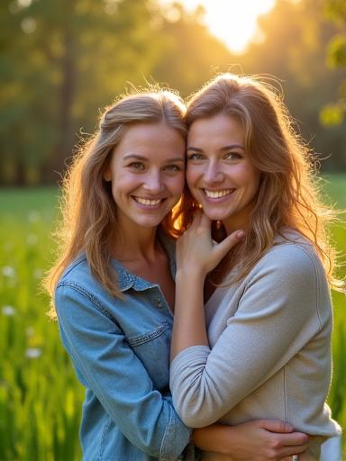 Outdoor portrait of a smiling couple in a vibrant backdrop.